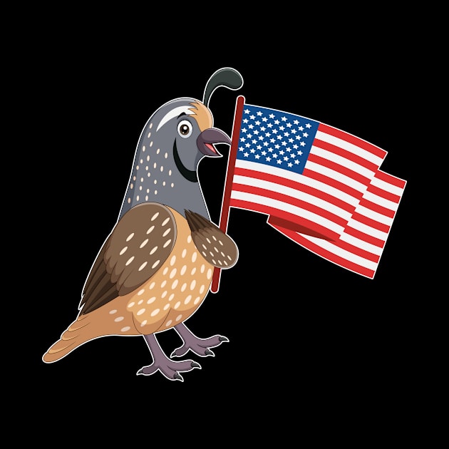 Quail American Flag USA by Lakeside Quail