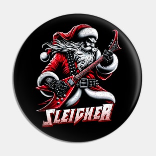 Sleigher Santa Claus Rock Christmas Pin