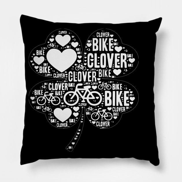 st patricks day love bike Pillow by vintagejoa