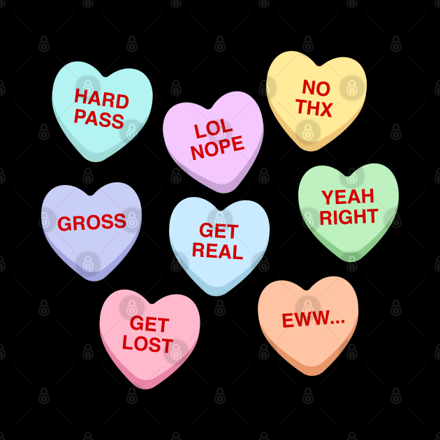 Funny Conversation Hearts - Anti-Valentines by TwistedCharm