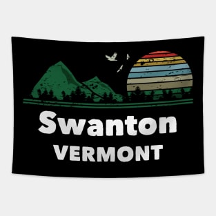 Mountain Sunset Flying Birds Outdoor Swanton Vermont Tapestry