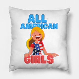 all american girls messy bun u Pillow