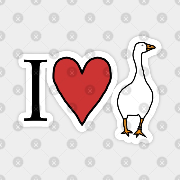 I Love My Goose for Valentines Day Magnet by ellenhenryart