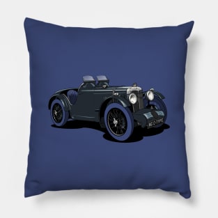 MG C-Type 1930's car in black Pillow