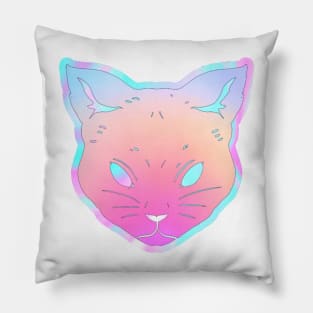 Prismatic iridescent cat Pillow