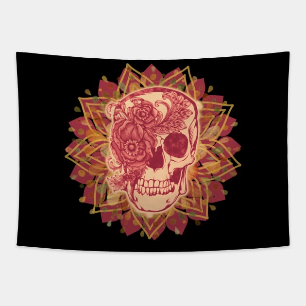 Sangria Skull Tapestry by Mazzlo Shop