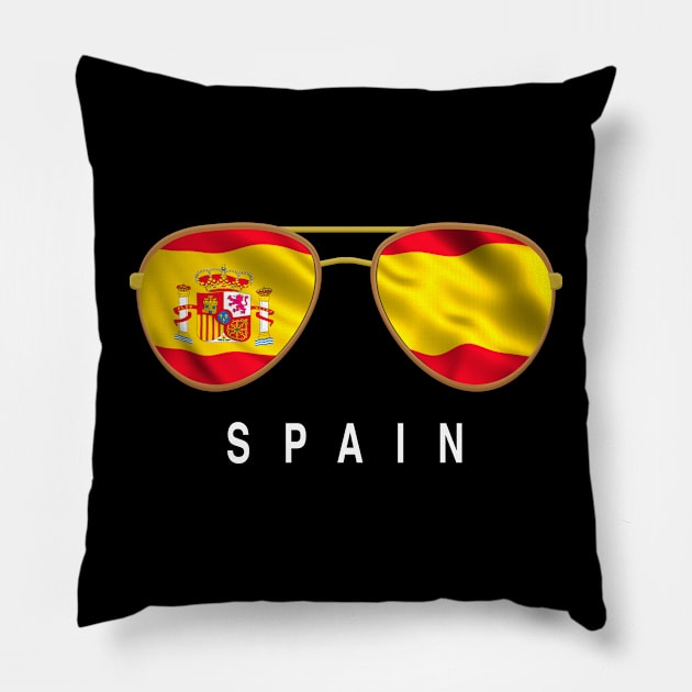Spain Sunglasses, Spain Flag, Spain gift , Swedish, Swede, Pillow by JayD World