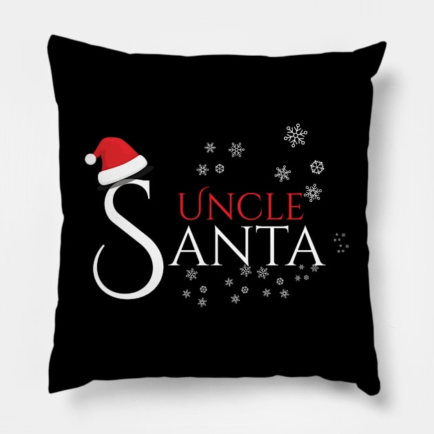 Uncle Santa Family Christmas Gift Pillow by Designtigrate