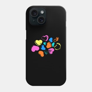 Colorful hearts Phone Case