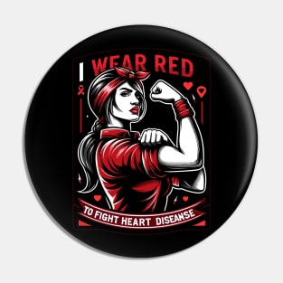 Empowerment in Red - Fighting Heart Disease Awareness Pin