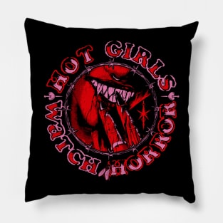 Hot Girls Watch Horror Pillow