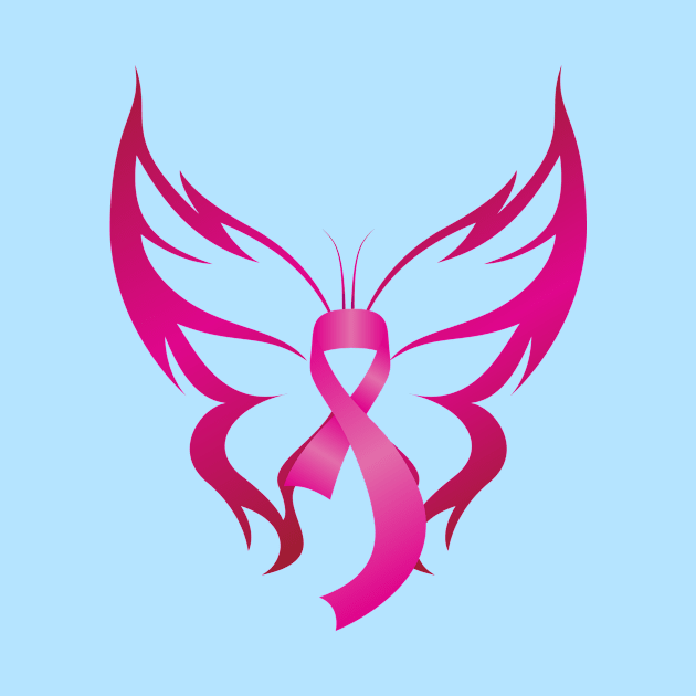 Pink Butterfly Ribbon Breast Cancer Awareness by ScottsRed