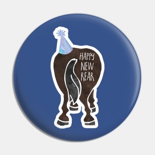 Happy New Rear - New Year's funny, joke, pun, gift Pin