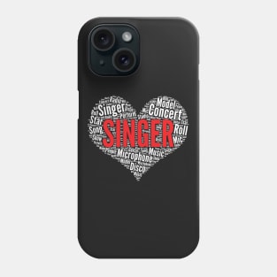 Singer Heart Shape Word Cloud Design graphic Phone Case