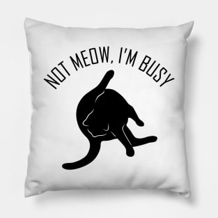 Not Meow, I'm Busy Funny Cat Gift Pillow