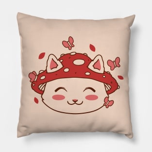 Cute Mushroom Cat Pillow