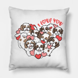 I love you cute valentines day gift for shih tzu lovers Pillow