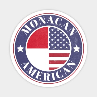 Proud Monacan-American Badge - Monaco Flag Magnet
