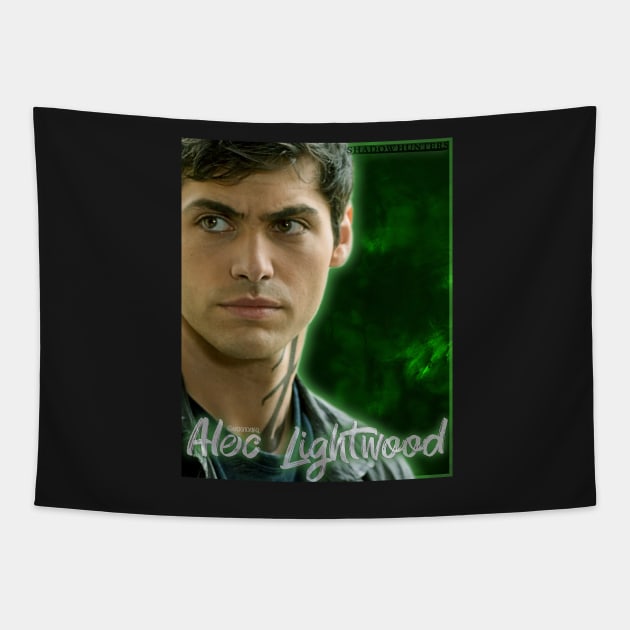 Shadowhunters - Alec Lightwood - Green Smoke Tapestry by vickytoriaq