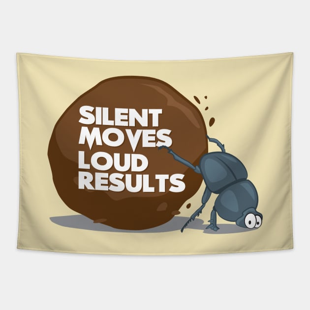 Silent Moves Loud Results - Motivational Tapestry by andantino