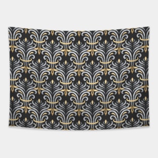 Elegant Luxury Black and Gold Watercolor Tapestry