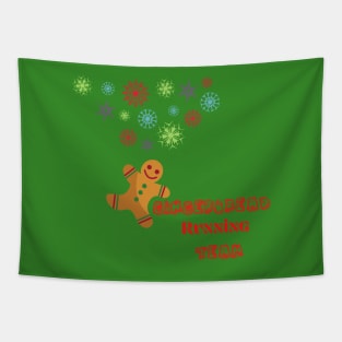 Cute Gingerbread Running Tapestry