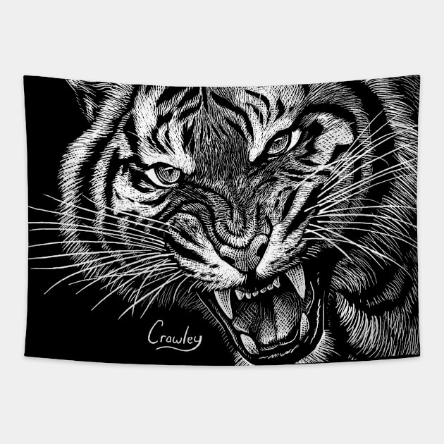 Tiger Roar Tapestry by StevenCrawleyDesigns