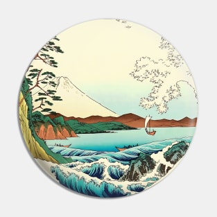 Sea & Mount Fuji Japanese design Pin