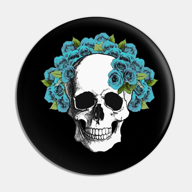 Floral Skull 24 Pin by Collagedream