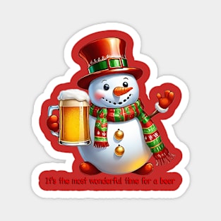 SNOWMAN AND BEER Magnet