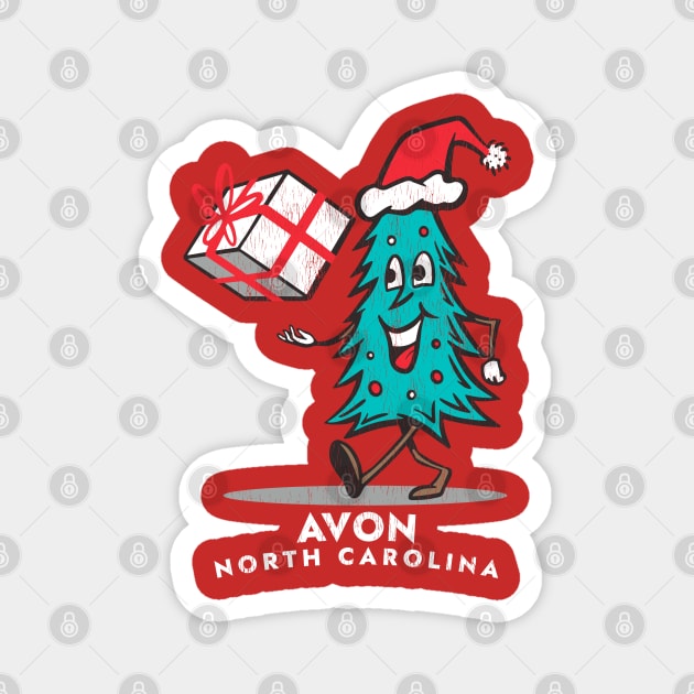 Avon, NC Vacationing Christmas Tree Magnet by Contentarama