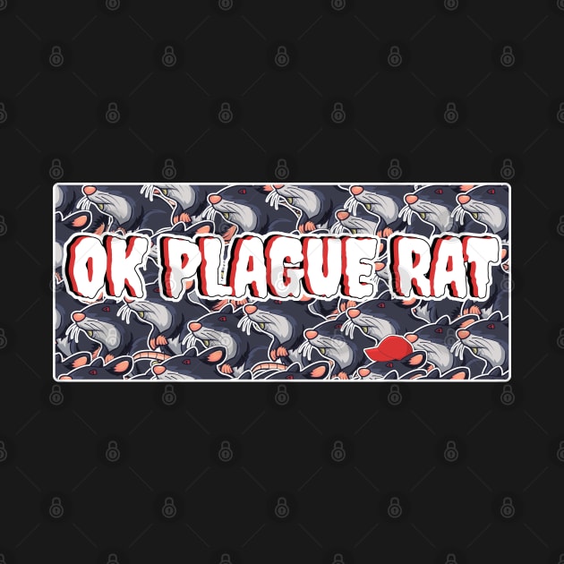 OK Plague Rat One Red Hat Crowd Design Print Wide Bar by aaallsmiles