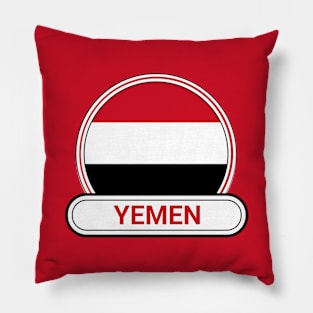 Yemen Country Badge - Yemen Flag Pillow