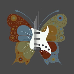 Electric Guitar Butterfly - Retro T-Shirt