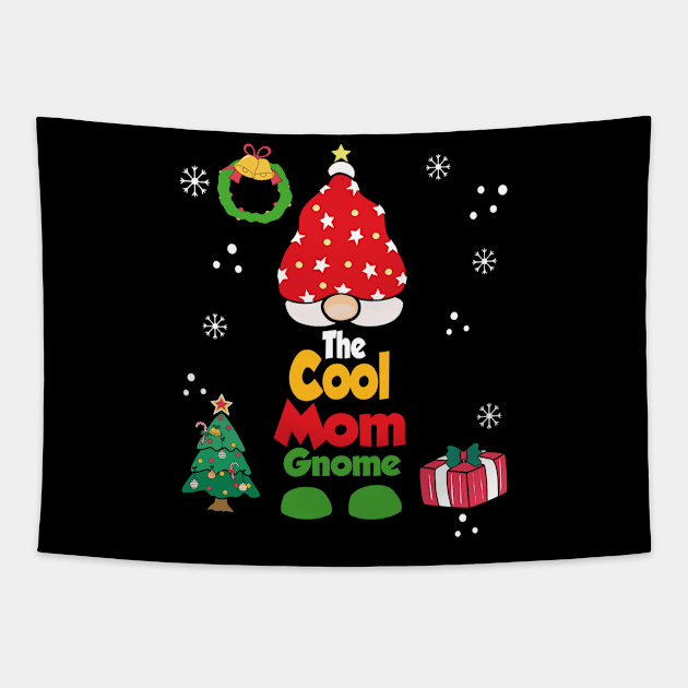 The cool mom Gnome Funny Xmas Family Group Pj Tapestry by JohnRelo