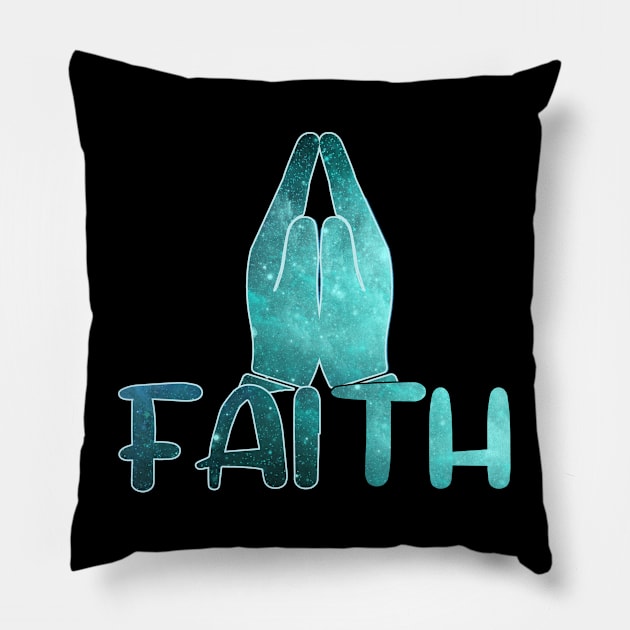 Faith hope love Pillow by Creation Cartoon