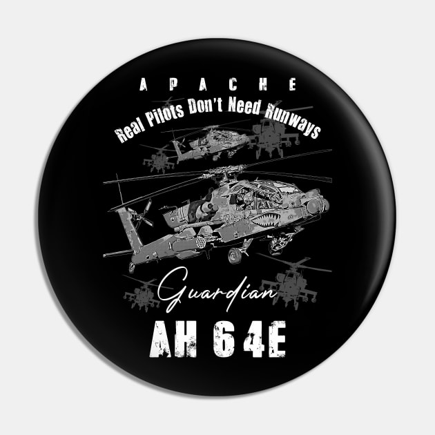 AH64 Apache Us Air Force  attack helicopter with cool saying REAL PILOTS DON'T NEED RUNWAYS Pin by aeroloversclothing