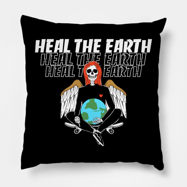 Heal the earth Pillow by holeymoleymerch