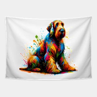 Spinone Italiano Captured in Vivid Splash Paint Style Tapestry