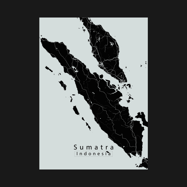 Sumatra Indonesia Island Map dark by Robin-Niemczyk