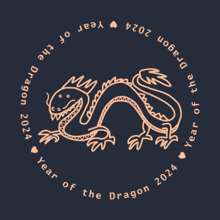 Year of the Dragon 2024 in Peach Fuzz T-Shirt