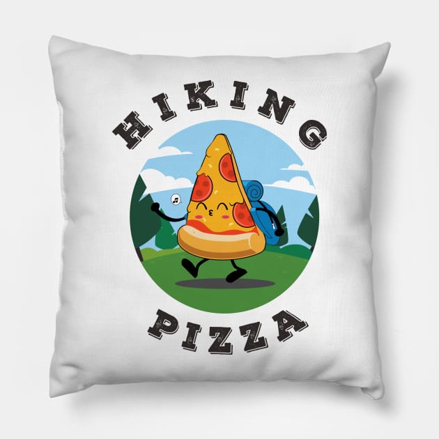 hiking and pizza funny cute Pillow by enigmatyc