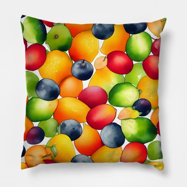 fruits pattern design Pillow by emofix