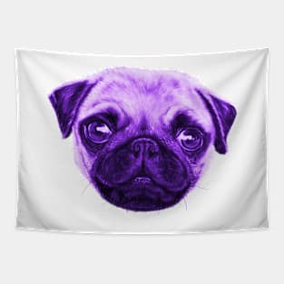 Sunday Pop Art Pug Violet And Yellow Tapestry