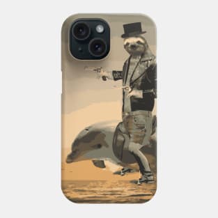 Western Sloth riding his Dolphin Phone Case