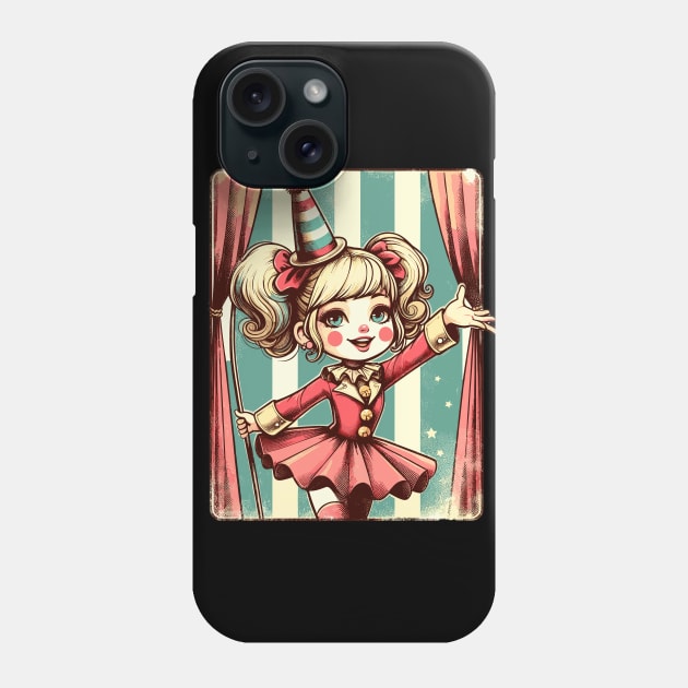 Retro Funny Circus Girl Phone Case by TomFrontierArt