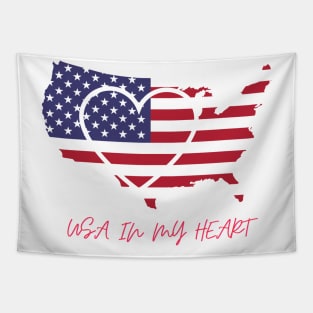 USA in My Heart Tapestry