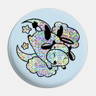 Holographic Sparkle Angel Cow Pin