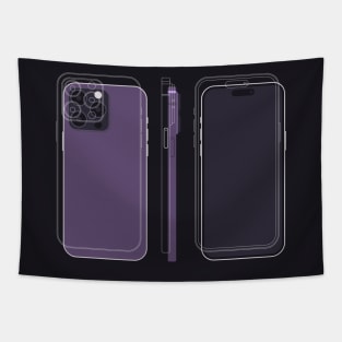 Purple phone drawing Tapestry