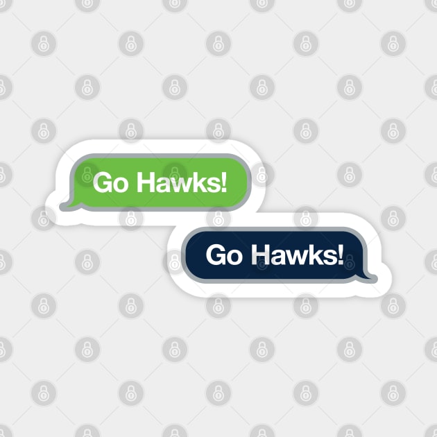 Go Hawks Text Magnet by Rad Love